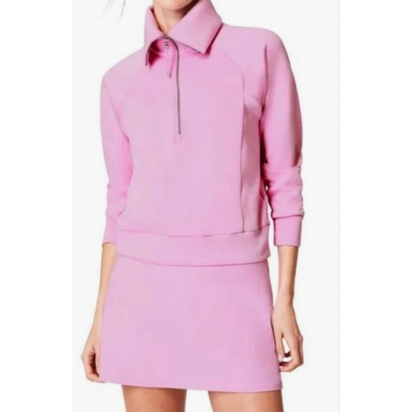 Spanx Tops - Women's Spanx Pink AirEssentials Half-Zip Sweatshirt Xl Petunia Pink